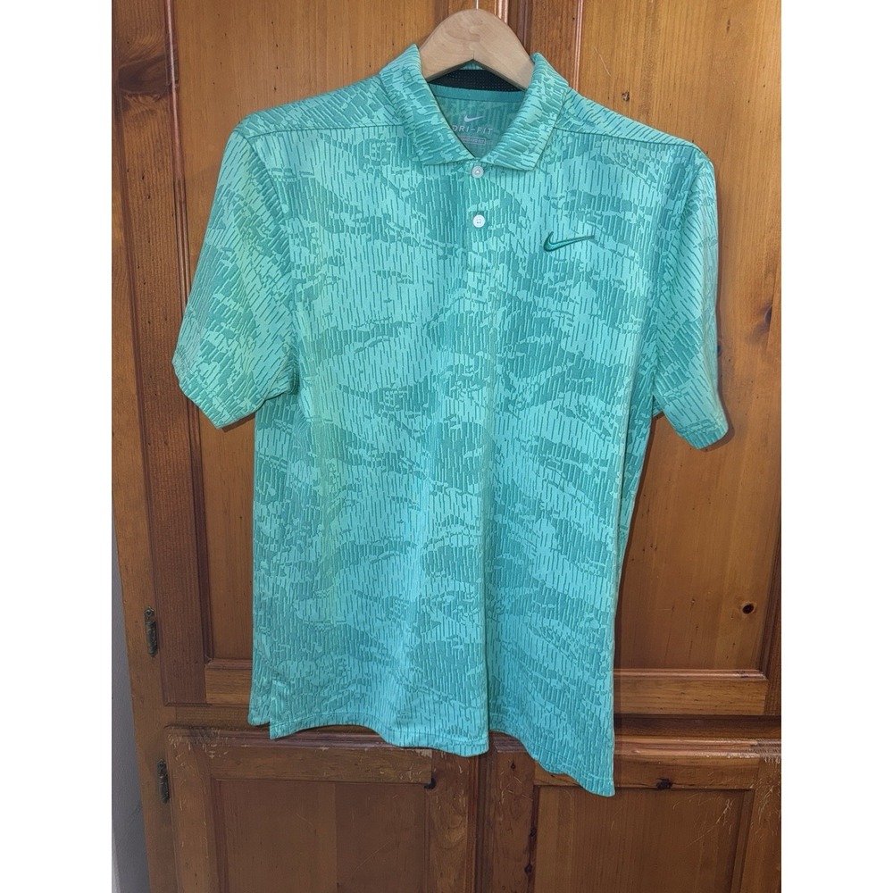 Nike Dri Fit Vapor Golf Polo Green Camouflage Men's M BV0478 Short Sleeve Shirt